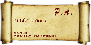 Pilát Anna névjegykártya